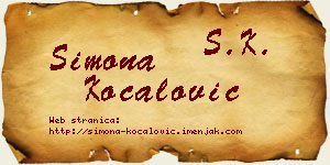 Simona Kočalović vizit kartica